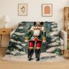 Cartoon The Nutcracker Puppet Merry Christmas Flannel Blanket Soft Throw Blanket for Bedroom Living Room Bed Travel Picnic Nap