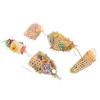 5Pcs Bird Shredder Toys Interesting Safe Hanging Foraging Chewing Toys with Metal Hooks for Travel