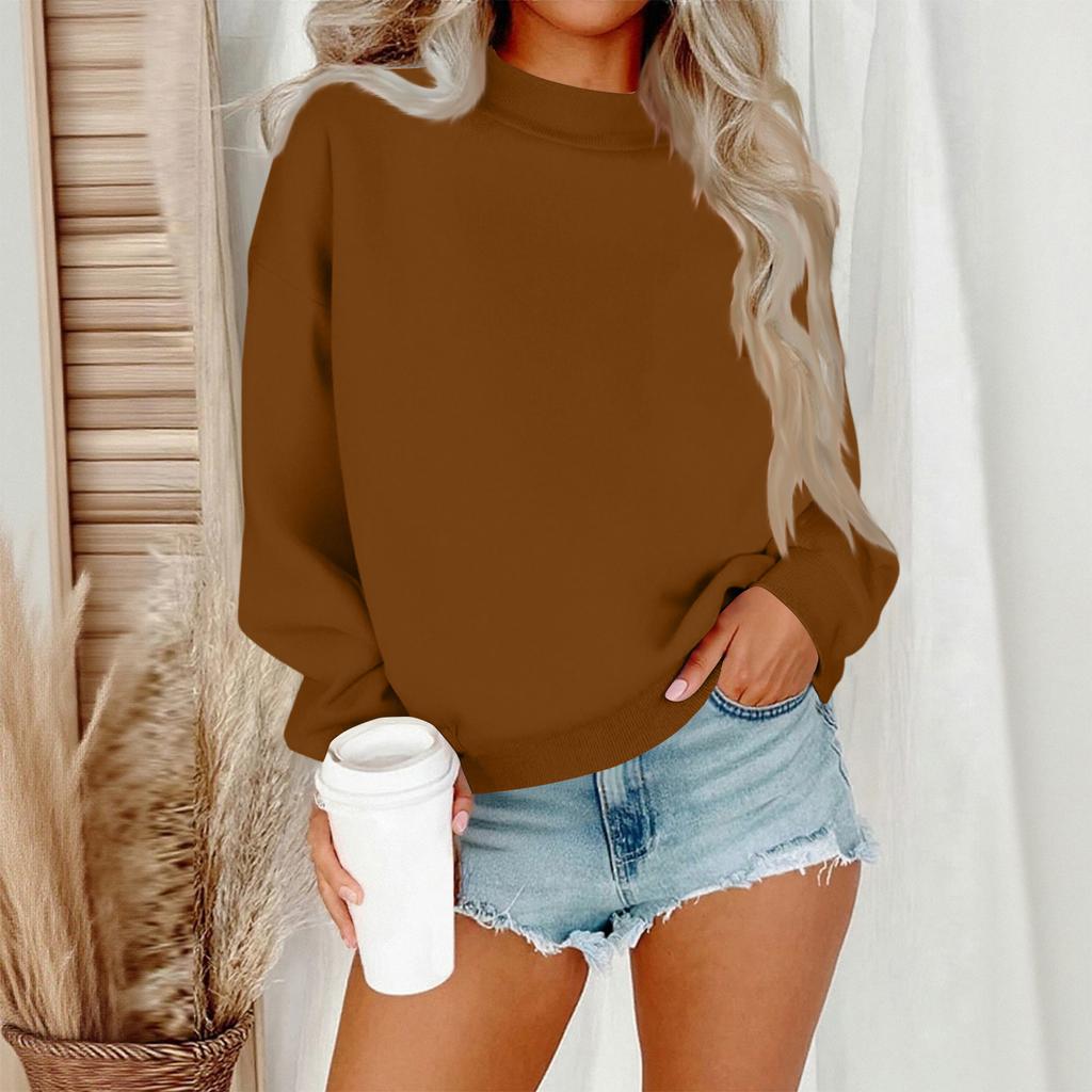 Women's Casual Fashion Round Neck Long Sleeve Sweatshirt