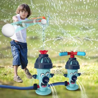 Sprinkler Water Baseball Toy For Kids Toddlers With Roating Spray Nozzles Attaches Garden Water Hose Outdoor Splashing Water Toy