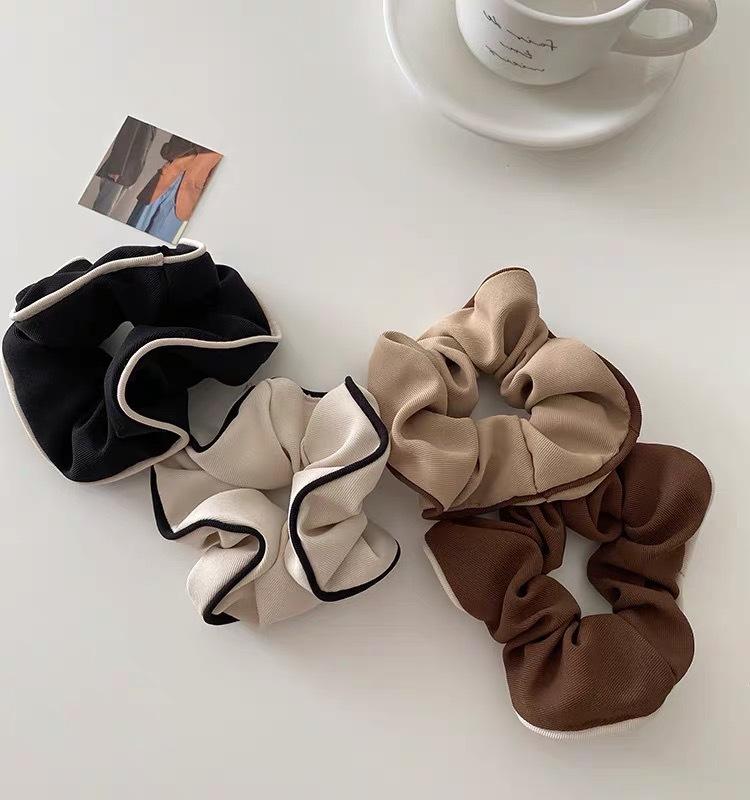 Korean Contrast Color Scrunchies Hair Accessories Simple Elastic Hair Band Women Girls Ponytail Holder Rubber Bands Hair Ties