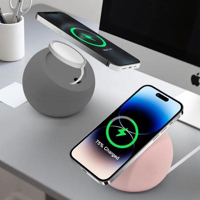 Magnetisches kabelloses Silikon-Ladegerät & Handyhalterung für iPhone – 15-W-Schnellladestation