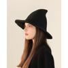 Halloween Witch Hat Foldable Knit Pointed Wizard Hat For Halloween Party