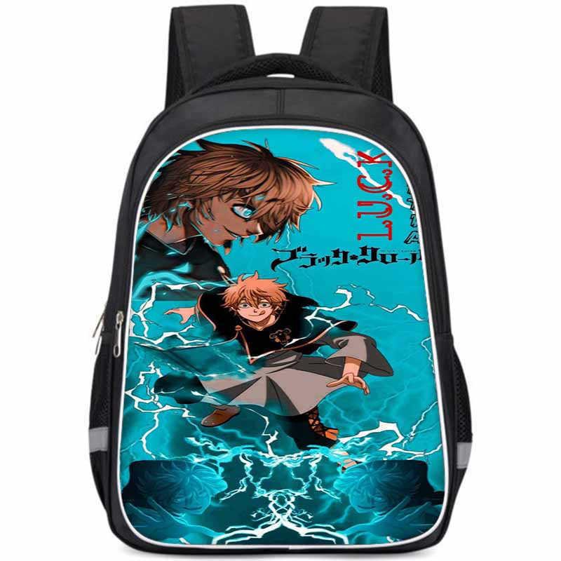 Černý čtyřlístek Velkokapacitní lehký školní batoh pro děti chlapce a dívky Oxfordová látka