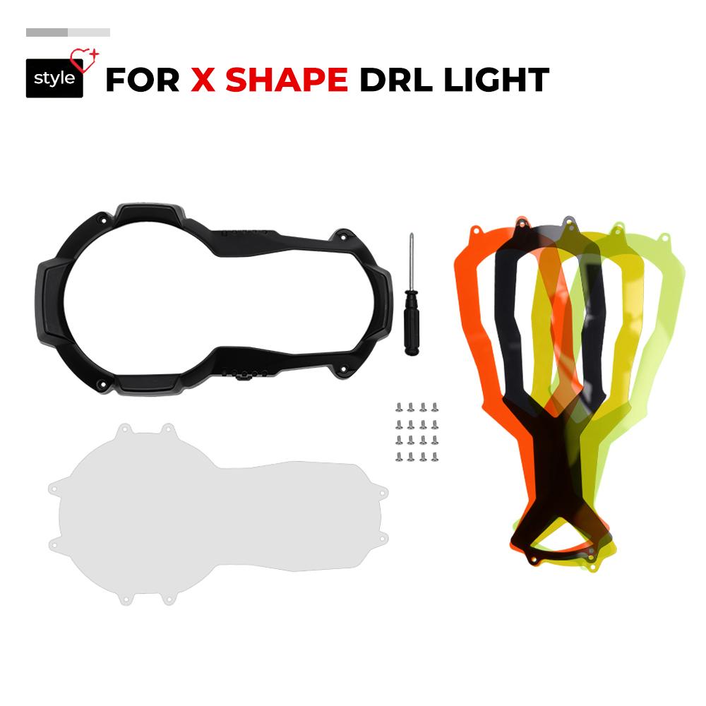

KEMIMOTO For BMW R1200GS LC GSA R1250GS R 1200GS 1250GS ADV Adventure Motorcycle Headlight Protector With 4 Fluorescent Covers For X Shape Light