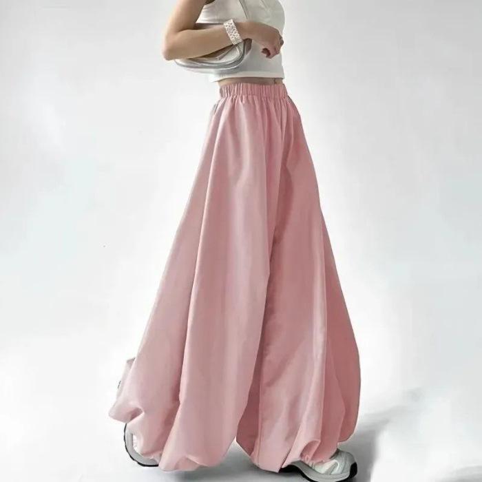 Women's Retro Chinese Lantern High-Waist Joggers – Loose, Slimming, Versatile Summer Pants