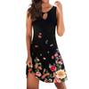 Women's Sexy Floral Print Sleeveless Cami Strap Mini Dress Vintage Casual Beach Party Dress