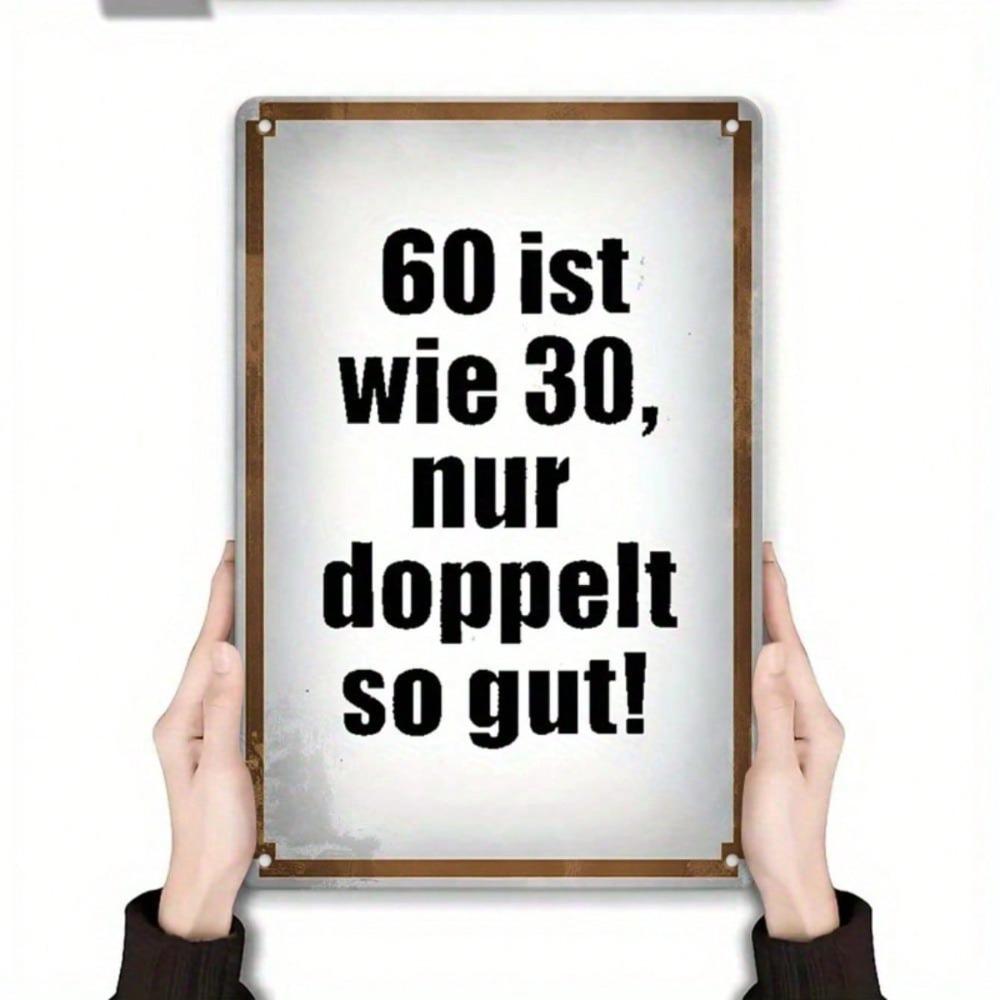 Vintage Metal Wall Art Sign 60th Birthday Funny Quote Decor