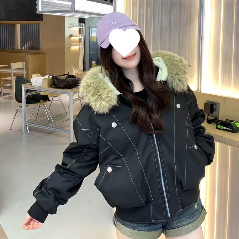 Women s 2025 Korean Style Fleece-Lined Thickened Parka - Cotton-Padded Winter Jacket Default Option
