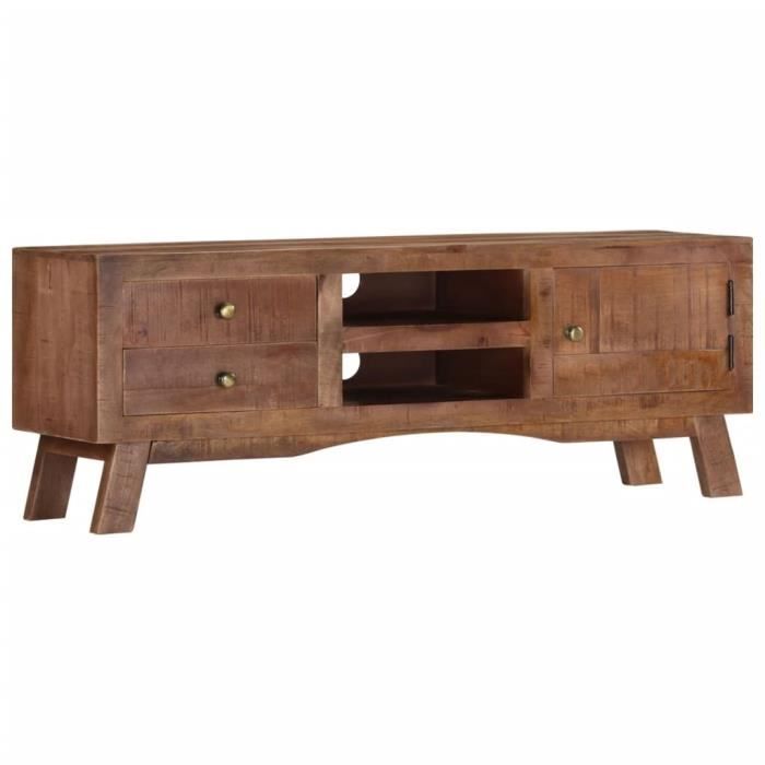 VidaXL Meuble TV 110x30x40 cm Bois de manguier brut