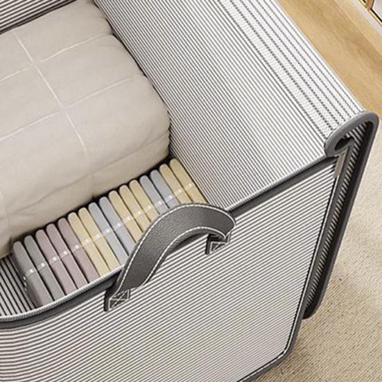 100/150/180/210ML Extra Large Clothes Storage Bag with Handle Heavy Duty Foldable Clothing Storage Bin with Lid Quilt Blanket Bedding Organizer Box