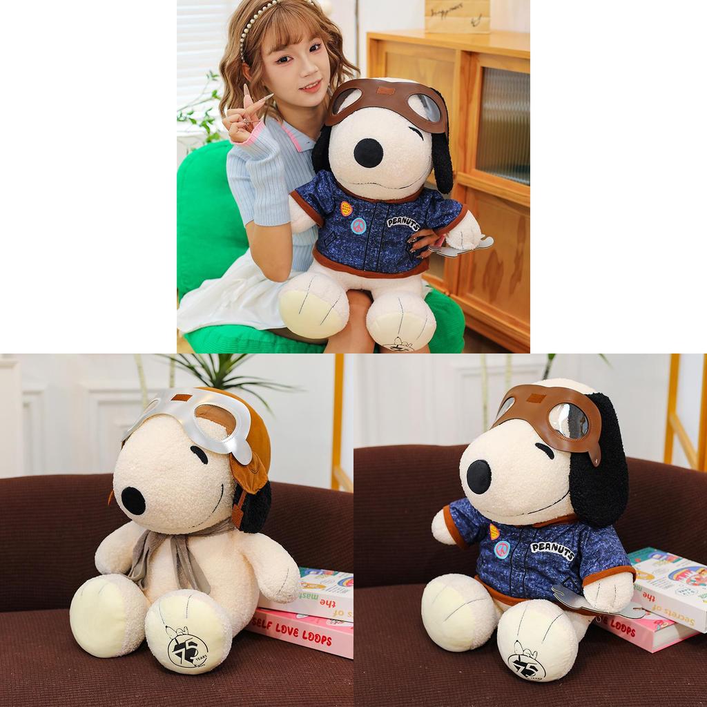 Snoopy Plüschkissen mit Fliegerkostüm für Kinder, Geschenk und Schlafzimmerdekoration