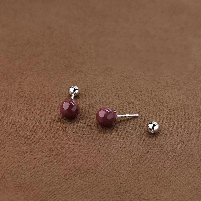 

1 пара серег из киновари для женщин, серьги-гвоздики с ушной костью, хрящом, спиральные серьги-гвоздики для ушей 8mm