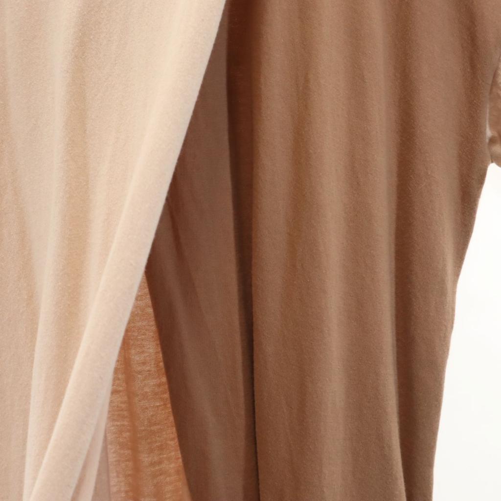 Dulcamara Made In Japan Short Sleeve Cotton Knit One Piece Beige X Brown Women Used