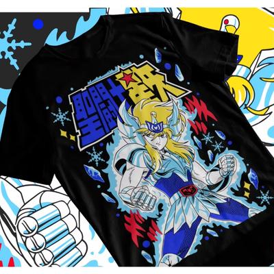 Trend Summer 2025 Cosplay Anime Hyoga Saint Seiya Knights of The Zodiac Anime Unisex Tshirt T-Shirt Soft Tee Oversized T Shirt