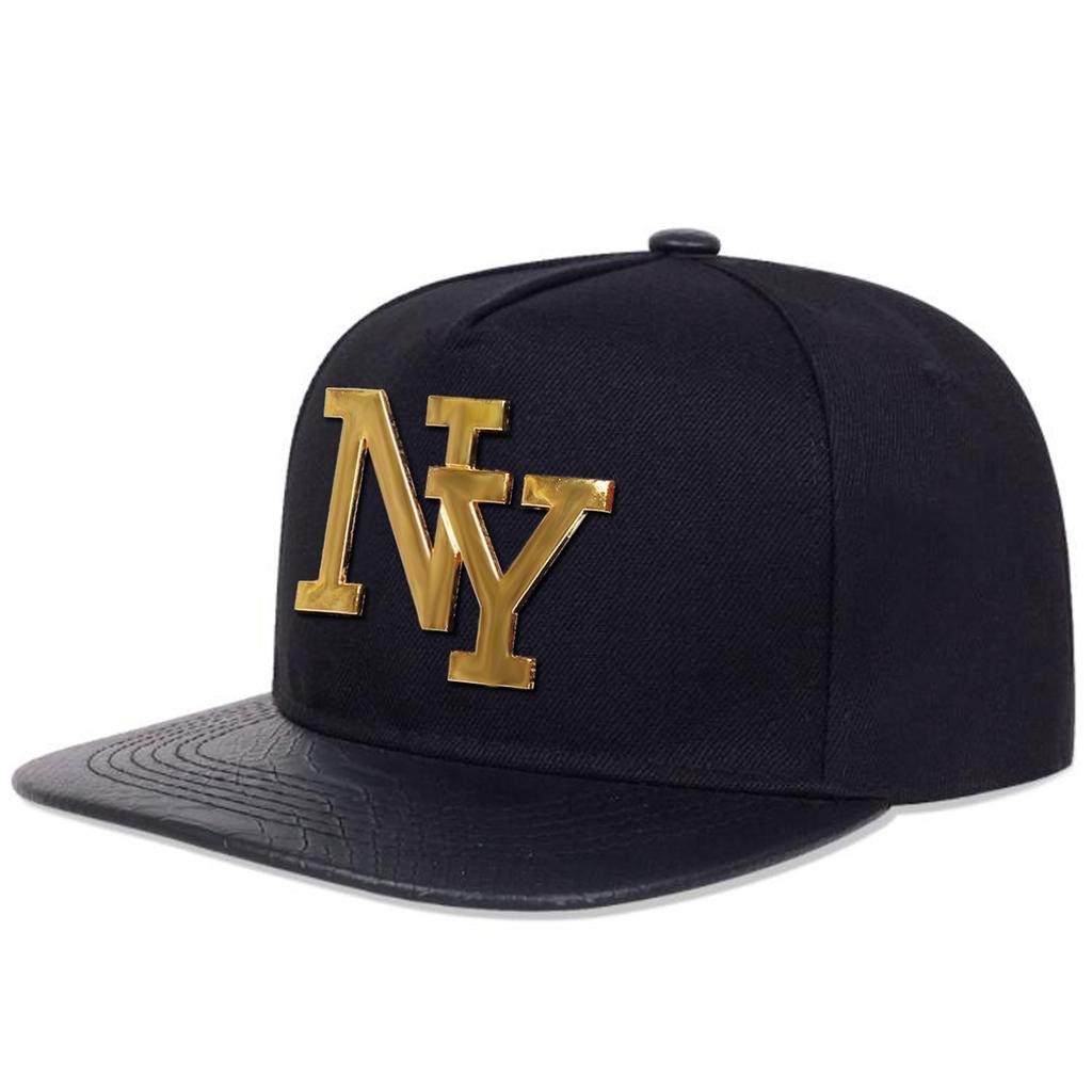 Letter Leather brim Hip Hop Hat Men and Women Baseball Cap Fashionable Flat Top Caps Casual Hats