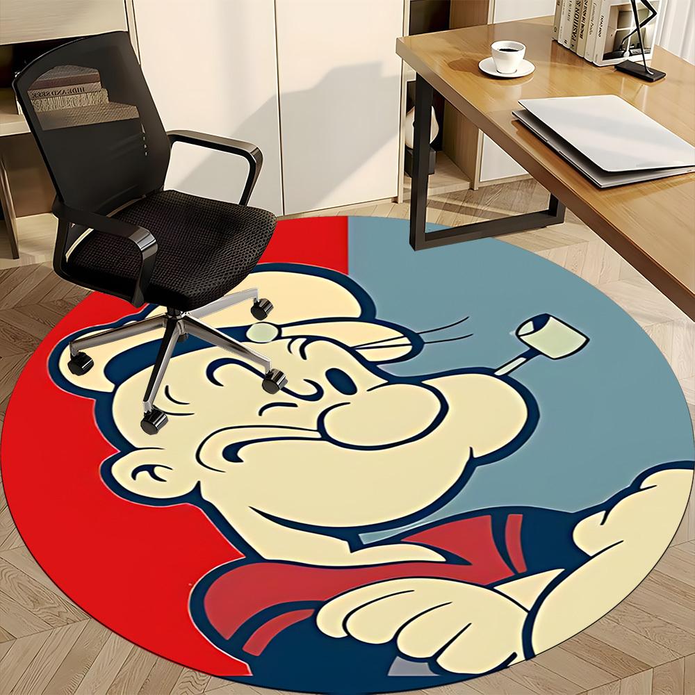 1pc Popeye Office Round Area Rug, Under Office Chairs Bedroom Living Room Home Decor, Room Deco, Available in Various Sizes166