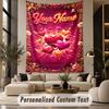 Love Hearts (121) Theme Personalized Tapestry Custom Name Text Wall Hanging Tapestry Home Background Decoration