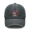 [USA Themed Baseball Cap] 'merica! Cat Graphic Print Polyester Unisex Adjustable Curved Brim Vintage Washed Baseball Hat For Festivals, Summer