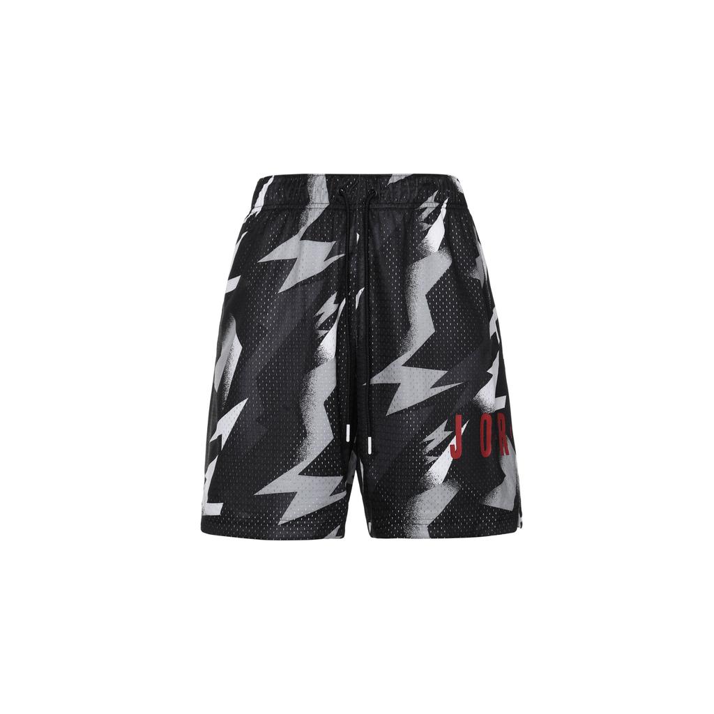 Jordan Lightning Print Drawstring Sports Shorts Men Bottoms Black White CZ4758-010