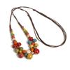 1 Adet Renkli El Yapımı Seramik Kolye Çok Katmanlı Ayarlanabilir Boho Vintage Takı Kadınlar İçin Eşsiz İfade Aksesuarı 198