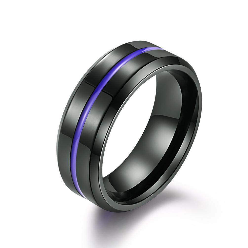 Titanium Steel Two Color Ring Mens Trendy and Fashionable Hand Jewelry Drop Glue Ring