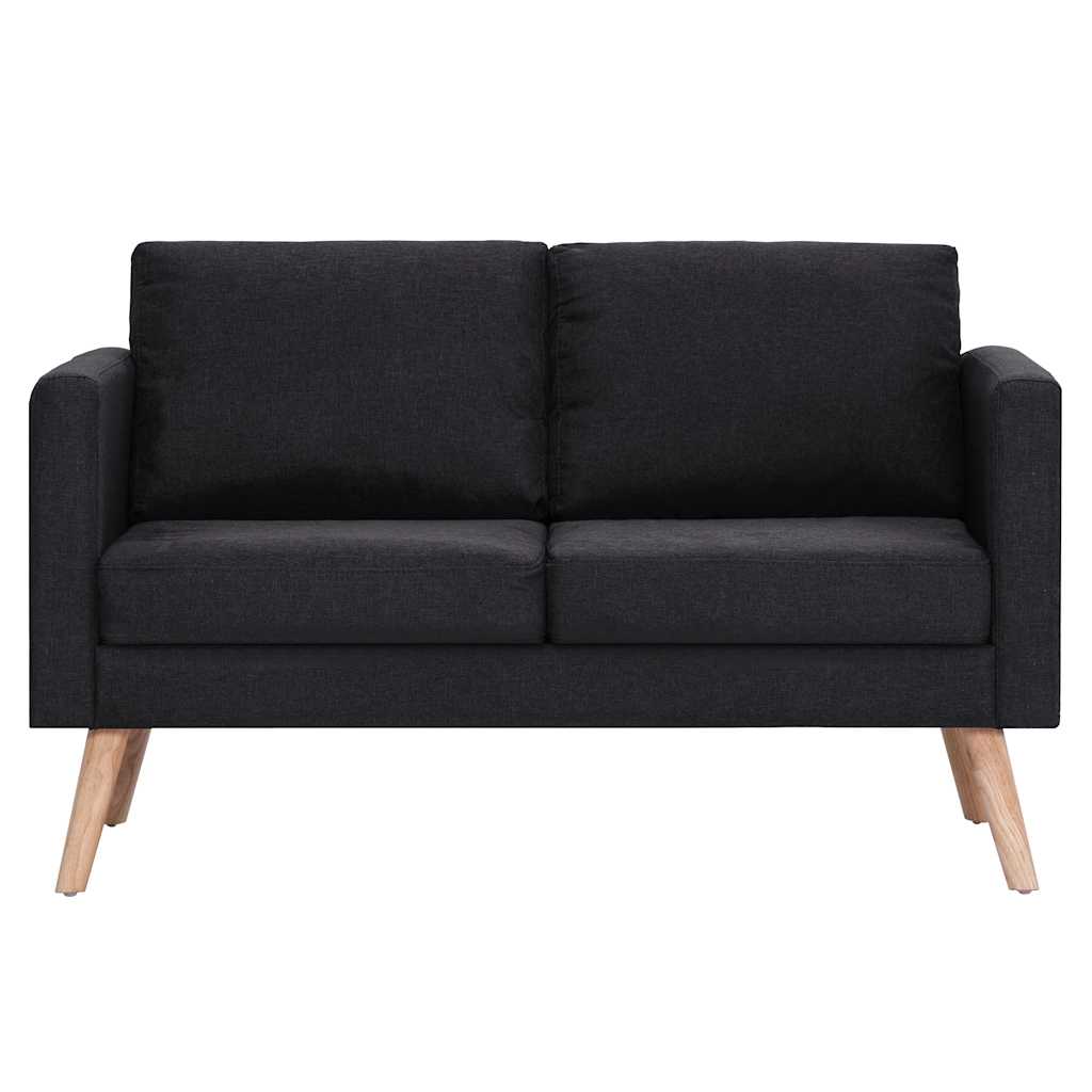 2 Seater Sofa Fabric Black