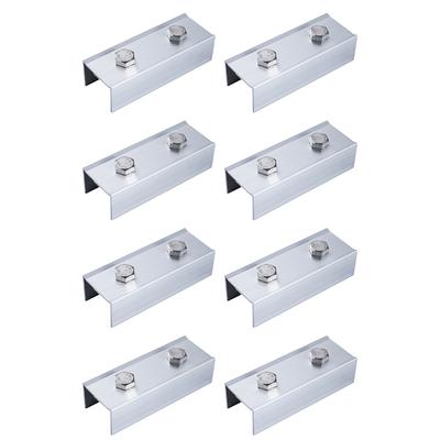 Set of 8 Aluminum Alloy Solar Panel Bracket Connectors 120 by 41 by 30 Mm for Reliable Solar Panel Frame Installation