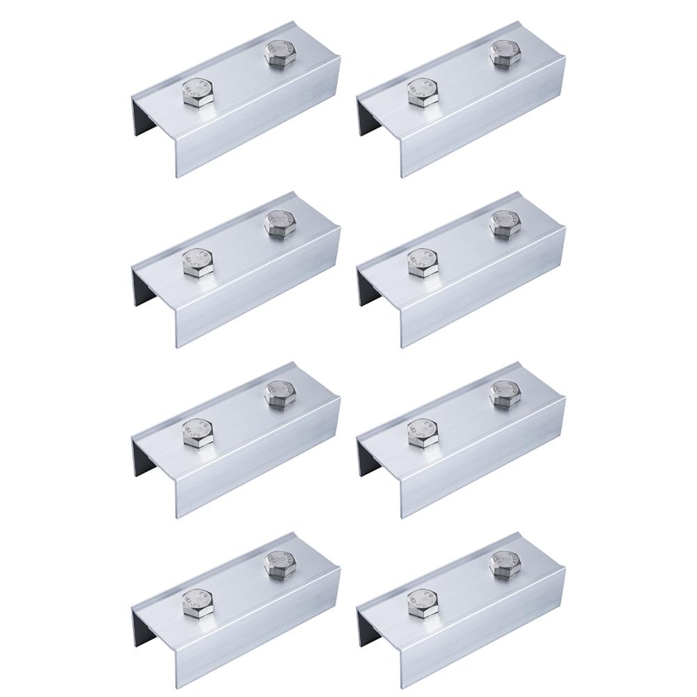 Set of 8 Aluminum Alloy Solar Panel Bracket Connectors 120 by 41 by 30 Mm for Reliable Solar Panel Frame Installation