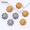14K Gold Plated Brass Flower Shape Charms Pendant For Jewelry,Blooming Floral Charms For DIY Bracelet Earrings Accessories