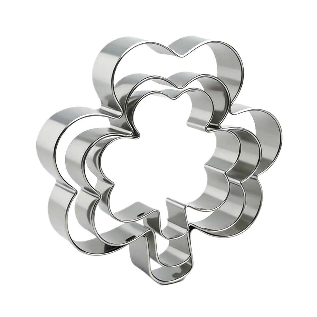 3Pcs Cookie Cutter Patrick's Day Clover Shaped Stainless Steel Mold DIY Cake Sugarcraft Pastry Biscuits Mould  Baking Tool