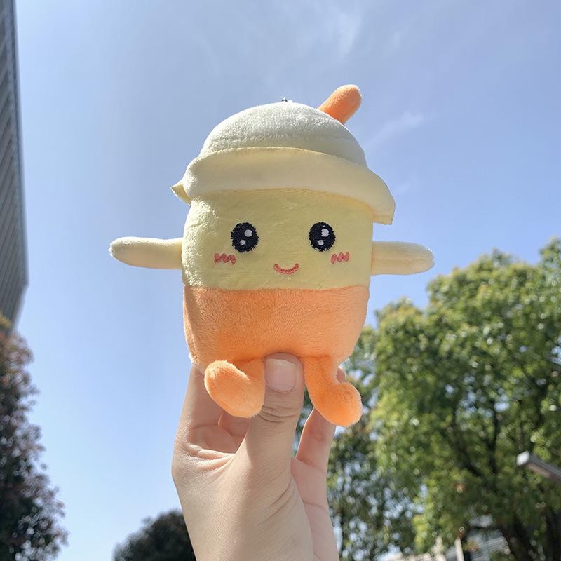 Creative Milk Tea Cup Doll Keychain - Cute Plush Accessory for Backpacks