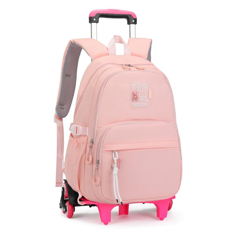 Children Rolling Backpacks School Bags for Girls Trolley Backpack with Wheels Waterproof School Bag Student Wheeled Backpack