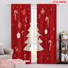 2pcs,2D Plane Printing Window Curtain Christmas Tree Ornaments Snowflakes_a Polyester Fabric (without Rod) Decorations For Home