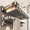 Baihan Adhesive Foldable Bathroom Towel Rack with Storage Shelf
