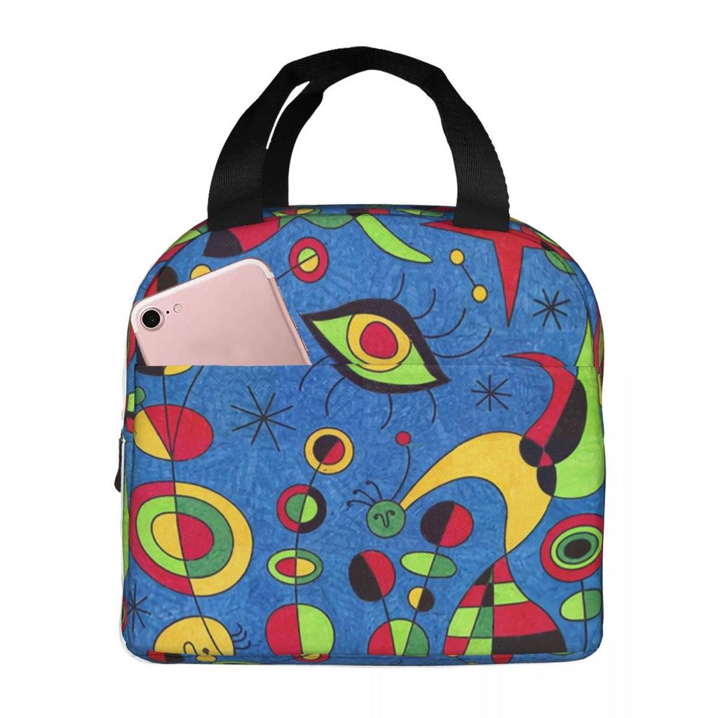 Joan Miro Insulated Lunch Bag for Women Children Portable Food Boxes Thermal Lunch Box Tote