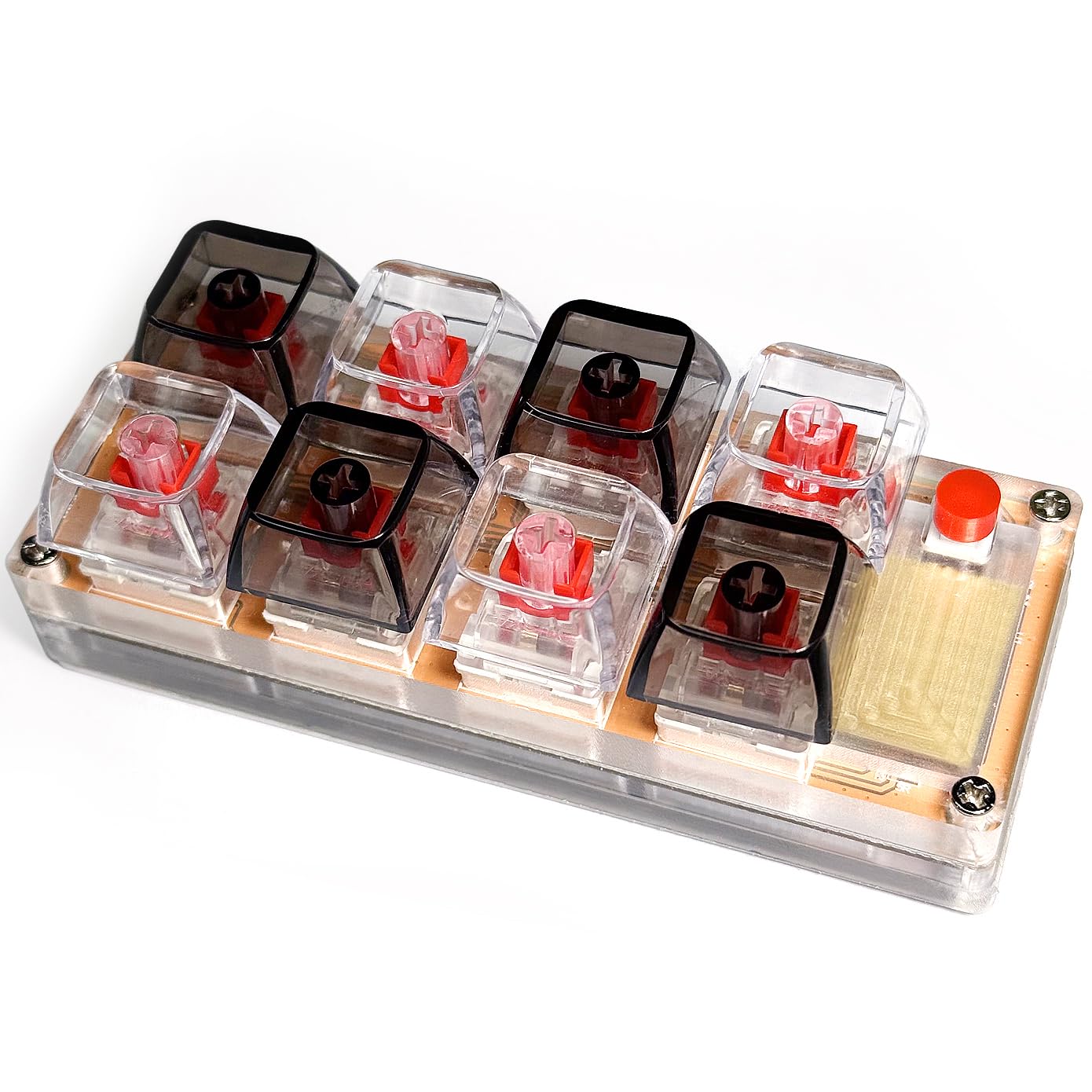 

FizzFluz Programmable Keyboard, 8-Key Compact Macro Keypad, Wired, Shortcut, Compact One-Handed Keyboard for Windows, Red Switches, Hot-Swappable,