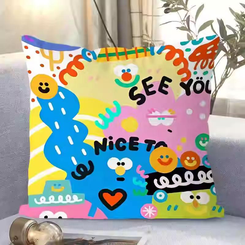 Dopamin Niedlich Cartoon Einfaches Sofa Wohnzimmer Wildleder Kissenbezug Kissen Kissen Abnehmbar und Waschbar Schlafzimmer
