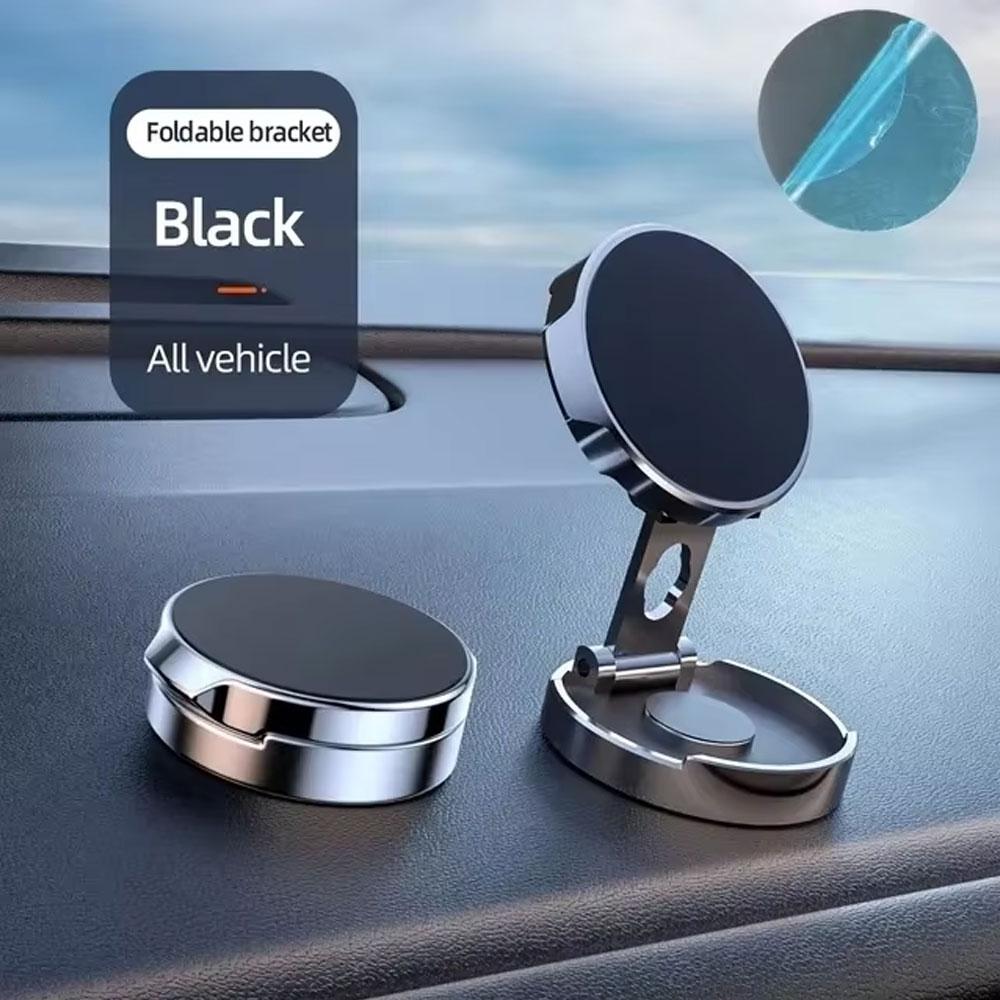 

720° Foldable Mobile Phone Stand Strong Magnetic Car Holder Mini Round Bracket Support for Universal Phones Mount Holders In Car чёрный