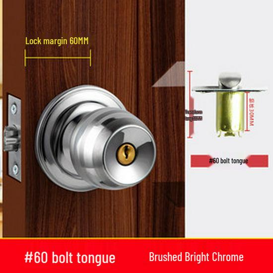 Universal Stainless Steel Spherical Door Lock for Bedrooms & Bathrooms