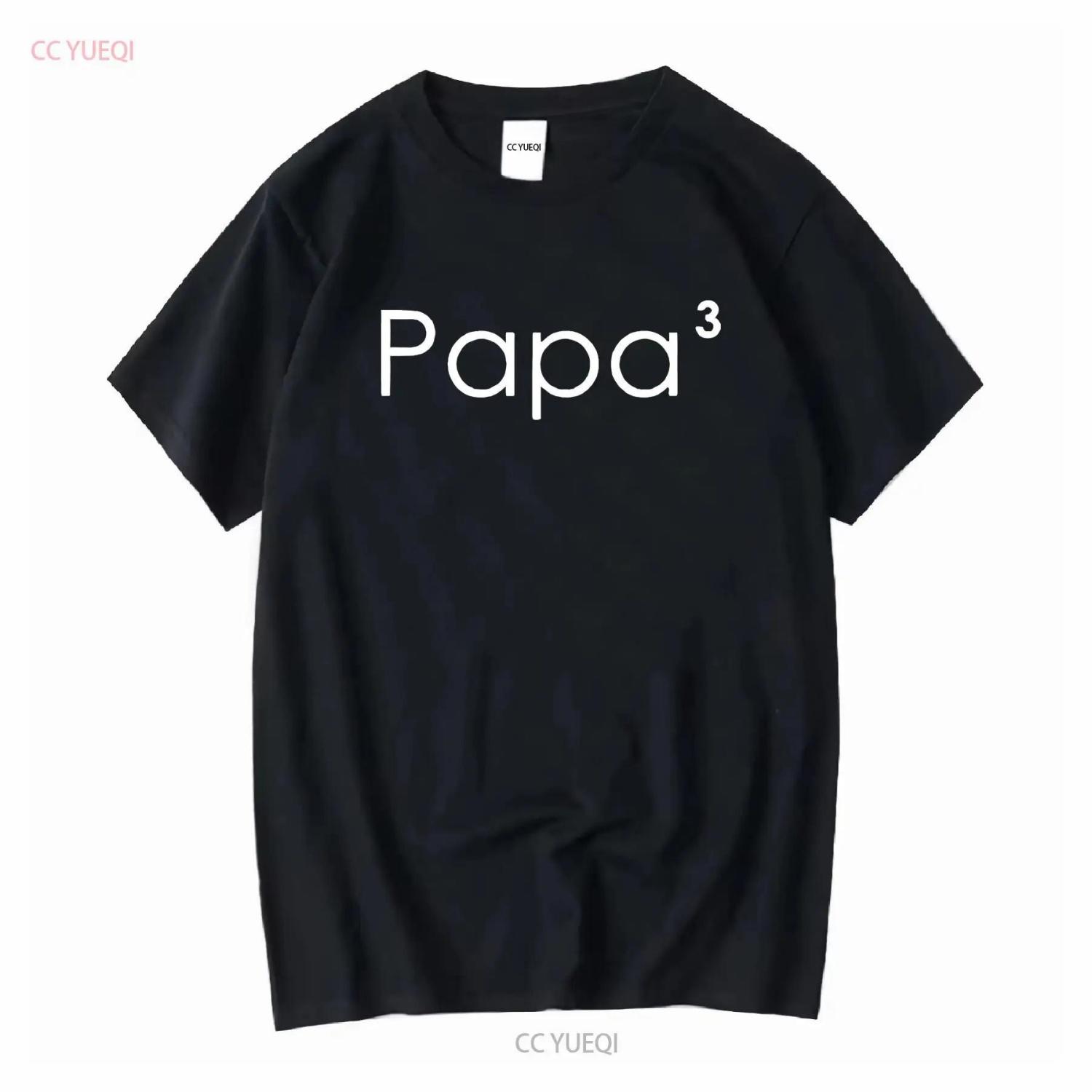 

Papa 3 T Shirt 3rd Child Funny for Dad New Father Baby Shower S Papa3 Dads Long or Short Sleeves Vintage Washed Breathable XXXXXL