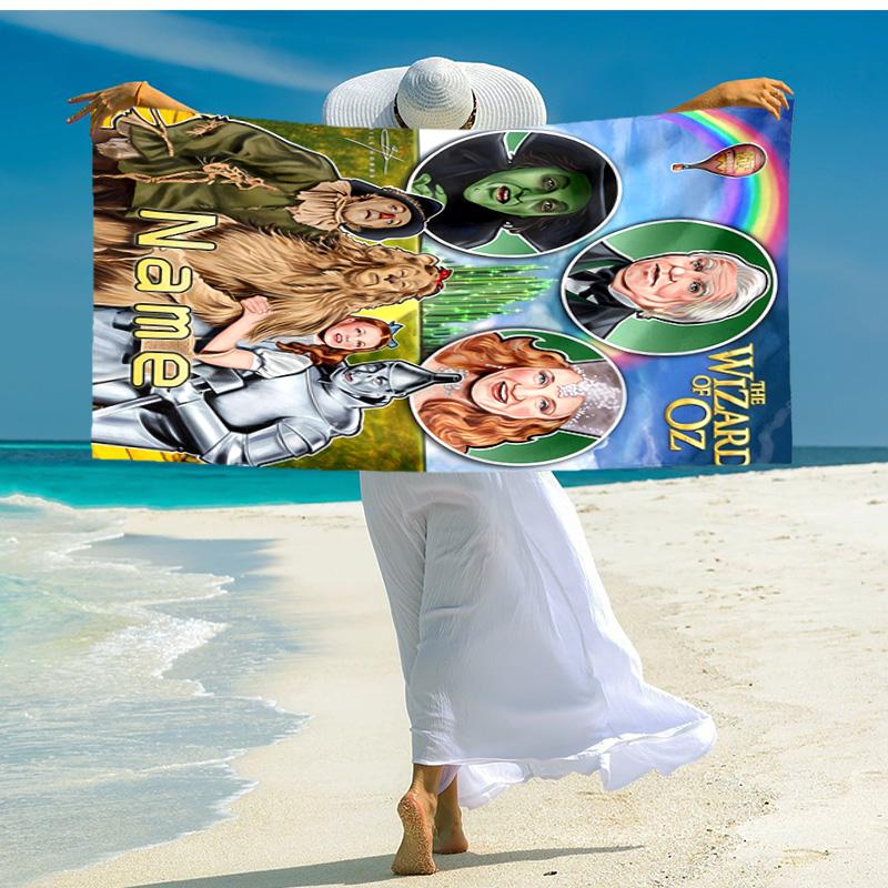Personalized Customized Proof Beach Towel with The Wizard of Oz Pattern - Soft, Absorbent,quick-drying,perfect Swimming,camping&bathing