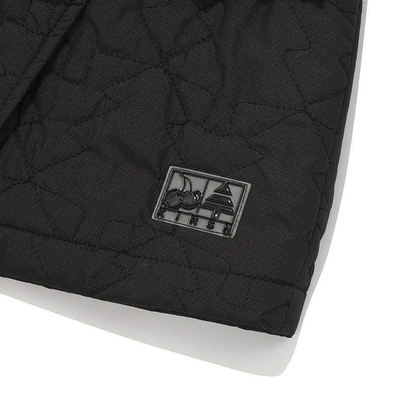 Kirsh Pattern Quilted Mini Wrap Skirt [Black]