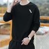 Spring Autumn O Neck Embroidery Sweashirt Male Long Sleeve Loose Casual Fashion Bottomed Pullover Top Men