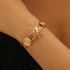 Bohemia Sun Flowers Round Vortex Opening Bracelets for Women Ladies Vintage Double Layer Hollow Bangles Vacation Jewelry Gifts