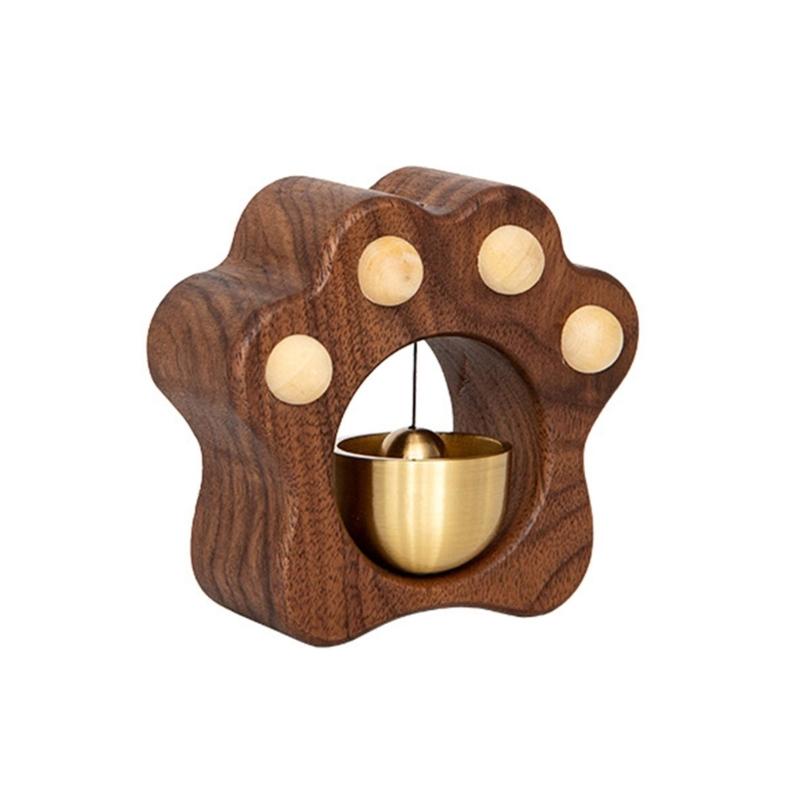 Paws Shaped Entering Bells Chimes Wood Shopkeeper Bells Outdoor Windchime Doorbell Shopkeeper Bells for Door Opening 1