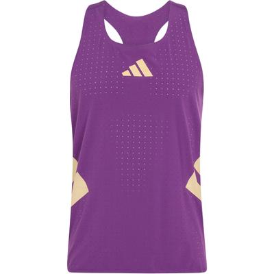 Adizero Road To Records Coupe Ajustée Col Rond Sans Manches Gilet de Course Hommes hauts KA6119