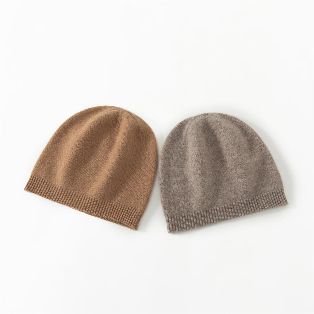 % Pure Wool Knitted Hat Autumn and Winter Warm Solid Color Cold Hat Men's and Women's Versatile Dome Hat Ear Protector Head Wool Hat