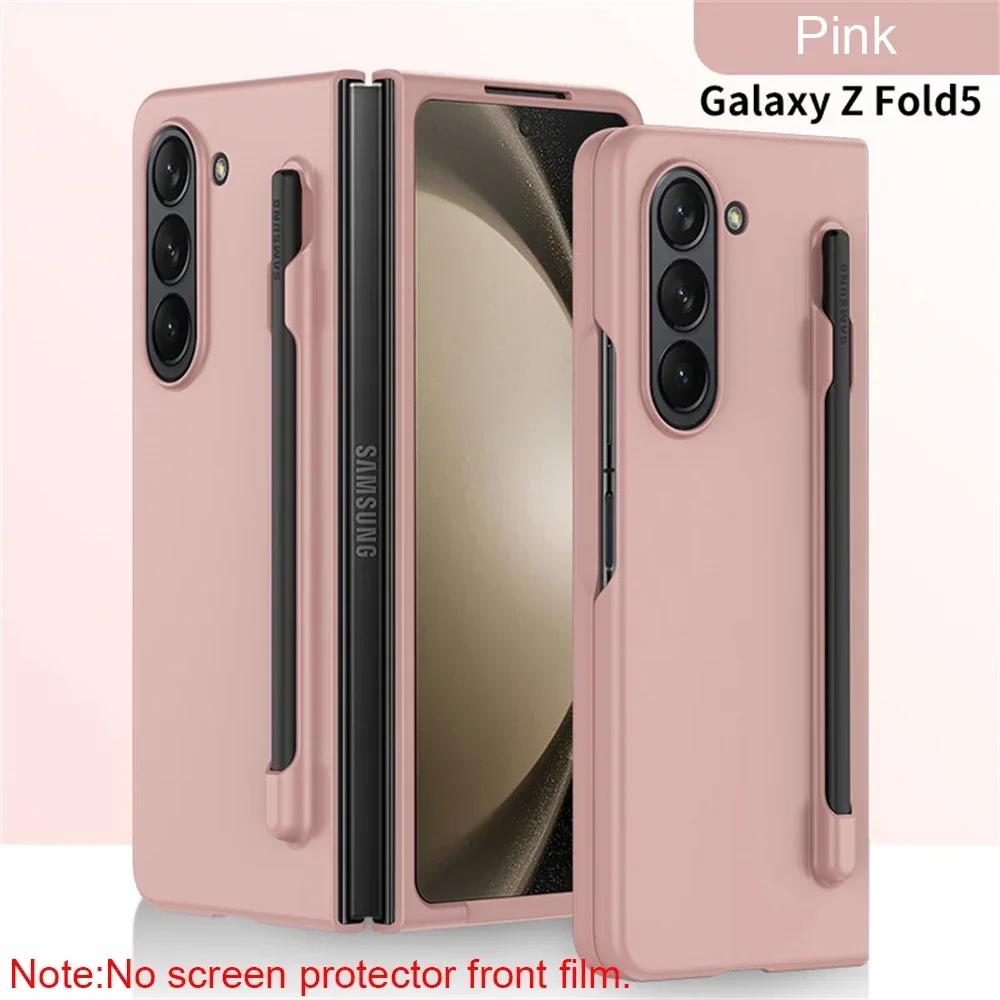 Ultra Thin Phone Case for Samsung Galaxy Z Fold 7 6 5 4 3 with Stylus Pen Slot Stand Plastic Fold Shockproof Protect Hard Cover