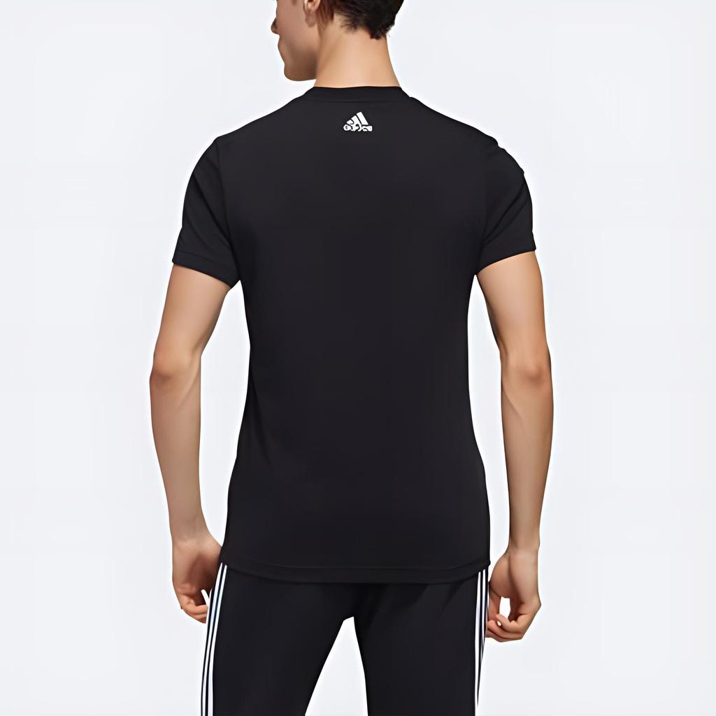 Adidas T Shirts Men's Black Crew Neck Moderate Straight Fit EH3814